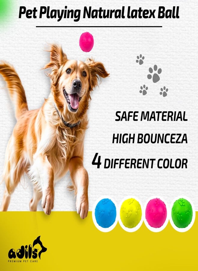 ADIL'S Natural Latex Dog Chews Ball Toy for Small to Medium Dogs & Puppies, Bite-Resistant, and Non-Toxic Rubber Puppy Chew Balls with Paw Print Design for Playing (Pink) - Image 4